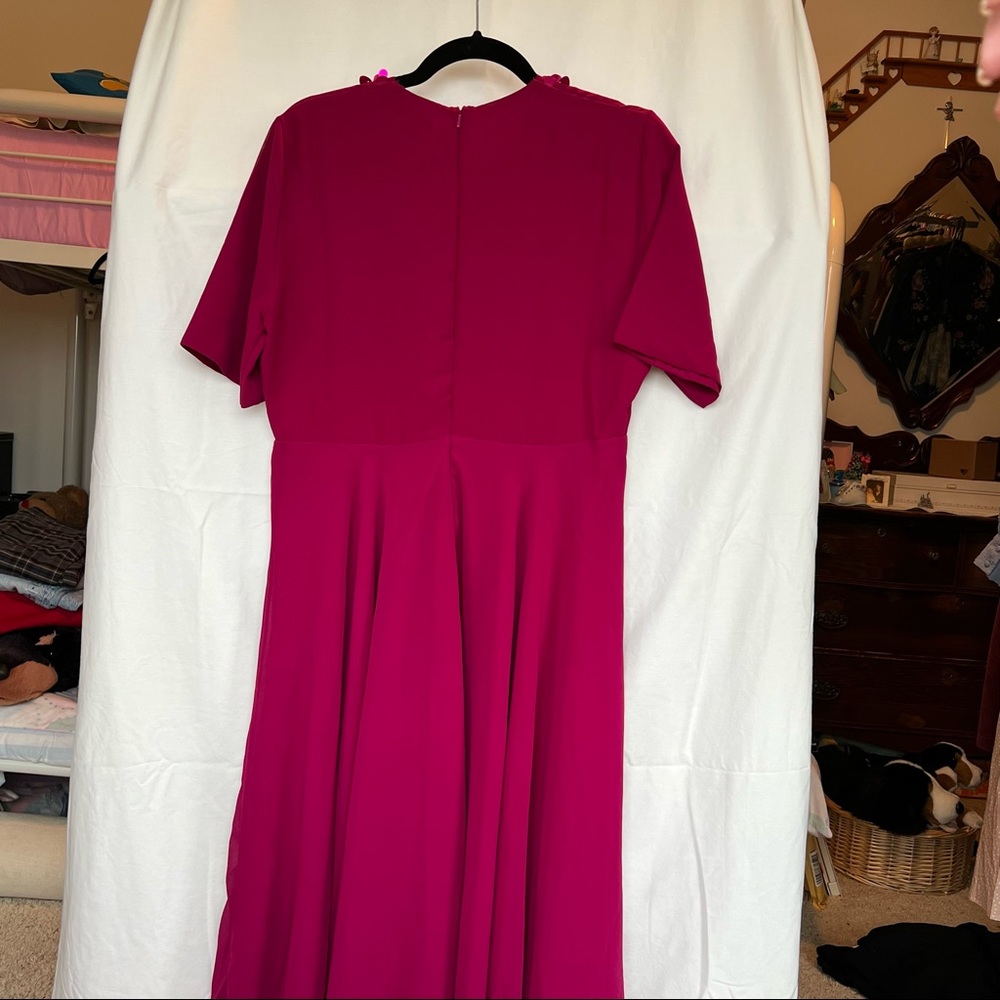 ASOS Design Raspberry Women’s Tea Length Dress - Picture 4 of 4